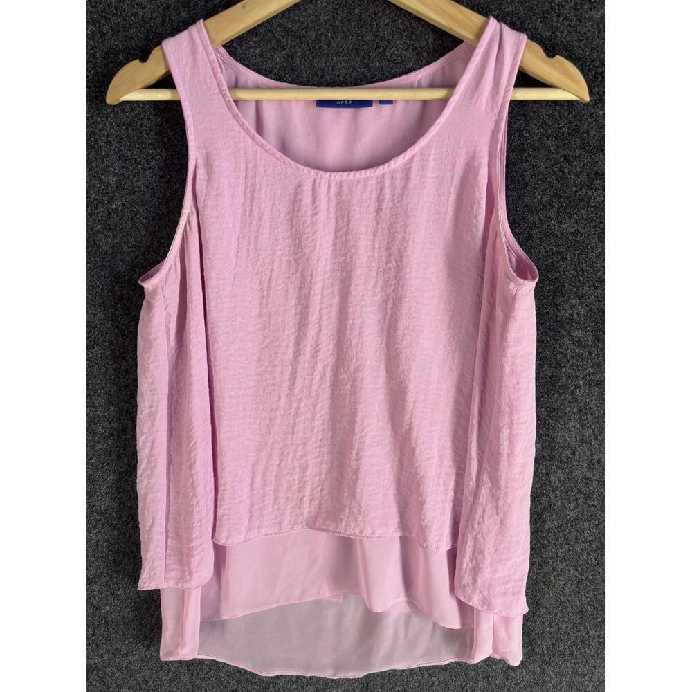 Apt. 9 Tank Women S Small Pink Sleeveless Wide Strap Lined Round Neck Casual